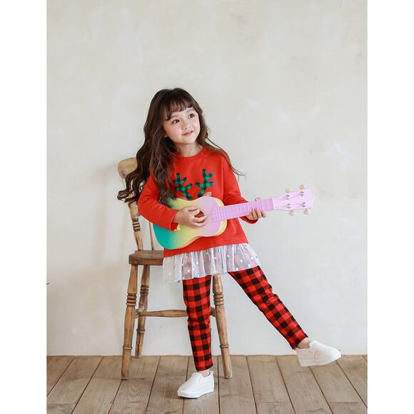 Pink Rudolf the Reindeer Tunic Dress Top - Picture 2 of 2